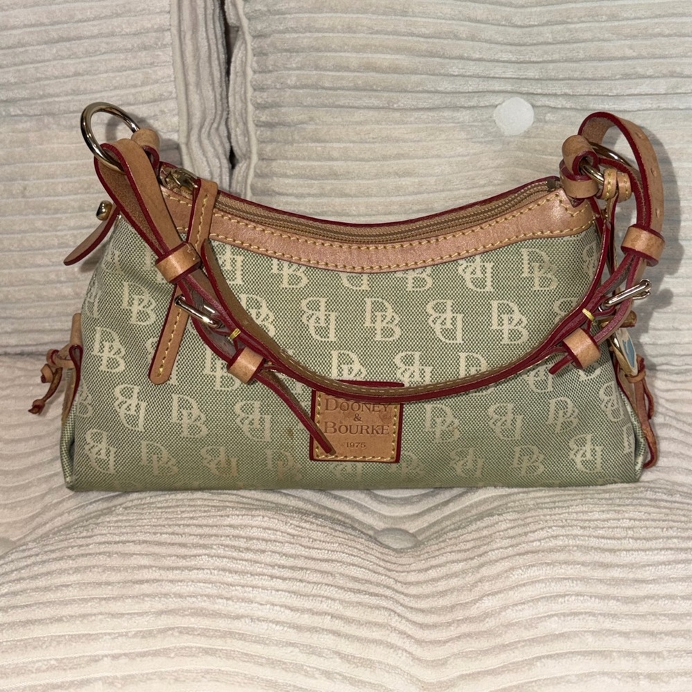 Dooney & Bourke Green and Tan Shoulder Bag